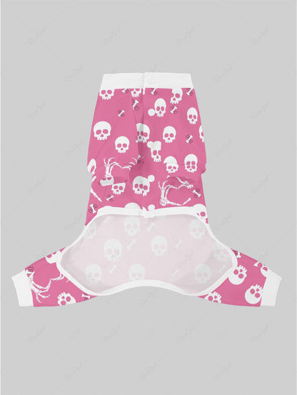 Skulls Skeleton Claw Bone Printed Pajama and Wide Leg Pants Dog and Owner Matching Outfits