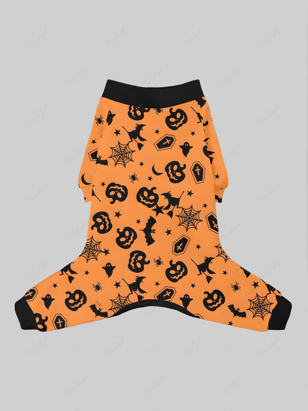 Pumpkin Bat Spider Web Printed Halloween Pajama Pants Dog And Owner Matching Outfits