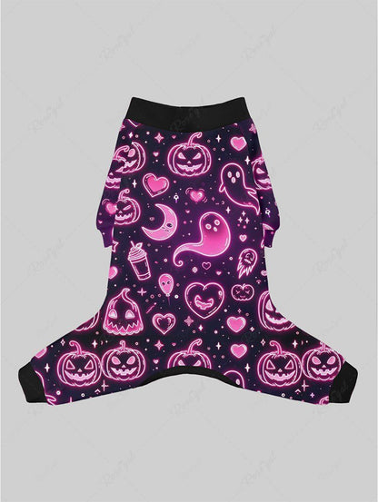 Halloween Pumpkin Ghost Moon Star Heart Print Pajamas Dog and Owner Matching Outfits