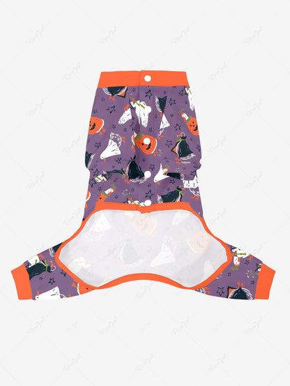 Pumpkin Wizard Duck Stars Printed Halloween Pajama Dog And Owner Matching Outfits