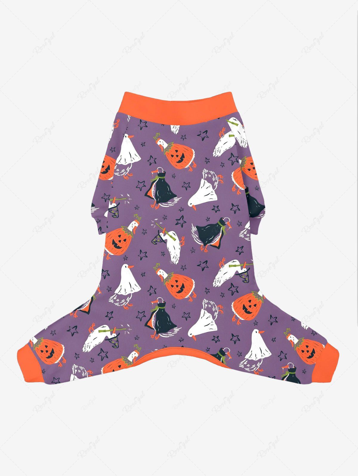 Pumpkin Wizard Duck Stars Printed Halloween Pajama Dog And Owner Matching Outfits
