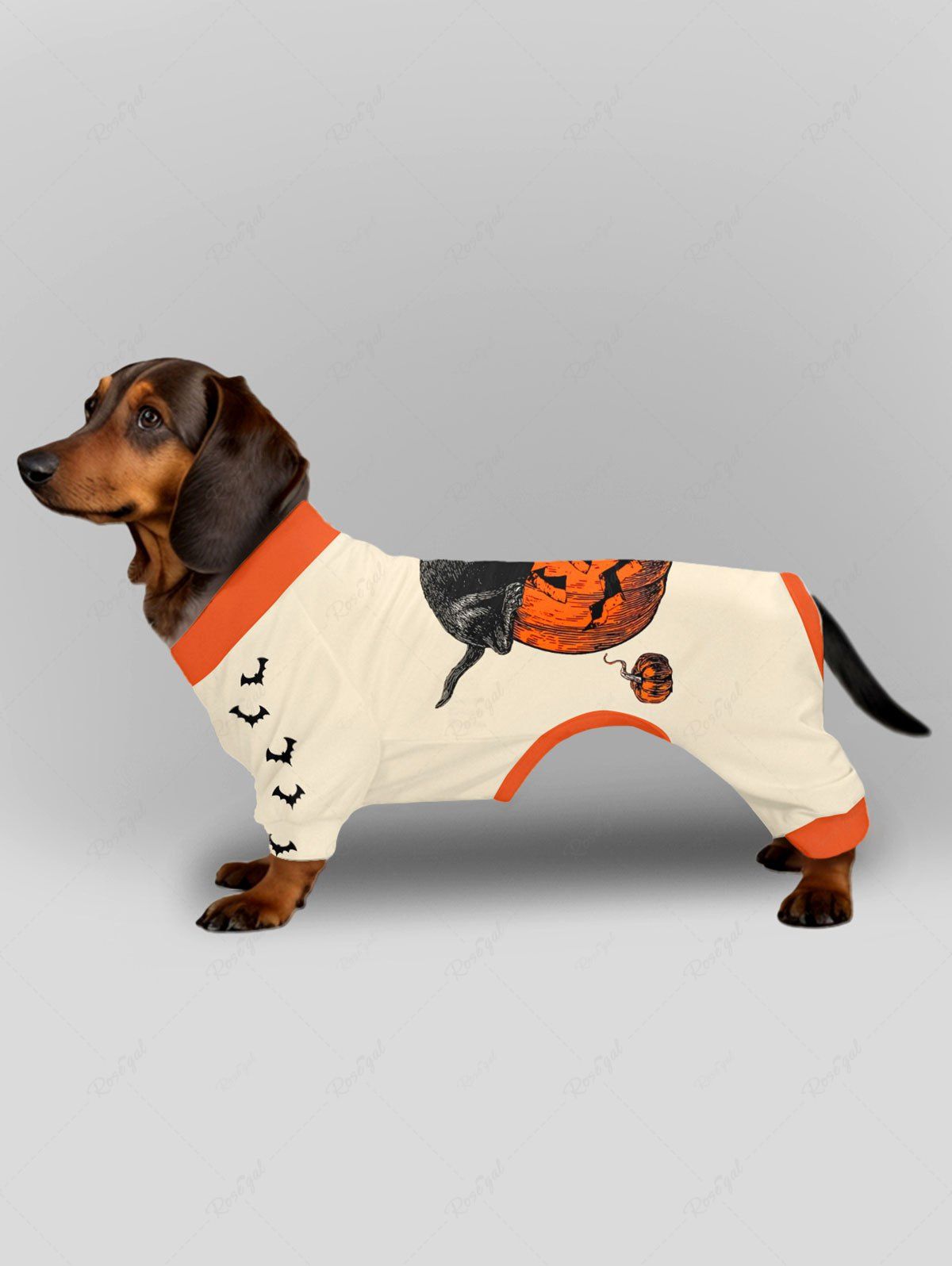 Pumpkin Cat Bat Printed Halloween Pajama Hoodie Dog And Owner Matching Outfits