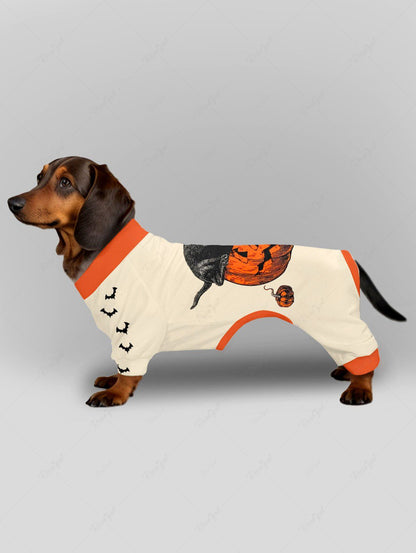 Pumpkin Cat Bat Printed Halloween Pajama Hoodie Dog And Owner Matching Outfits