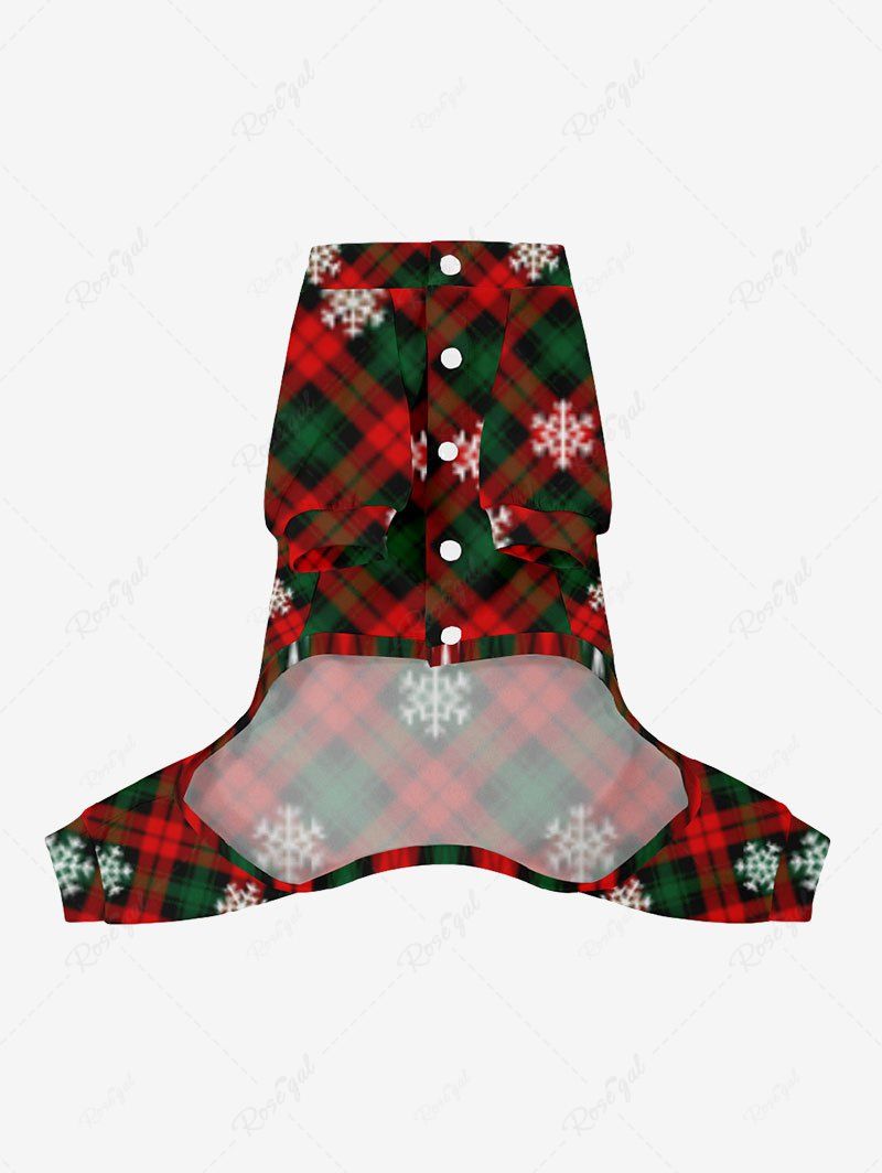 Pet's Christmas Plaid Snowflake Print Pajama