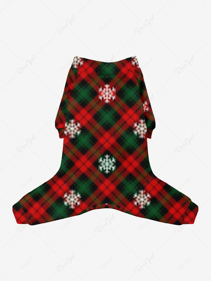 Pet's Christmas Plaid Snowflake Print Pajama