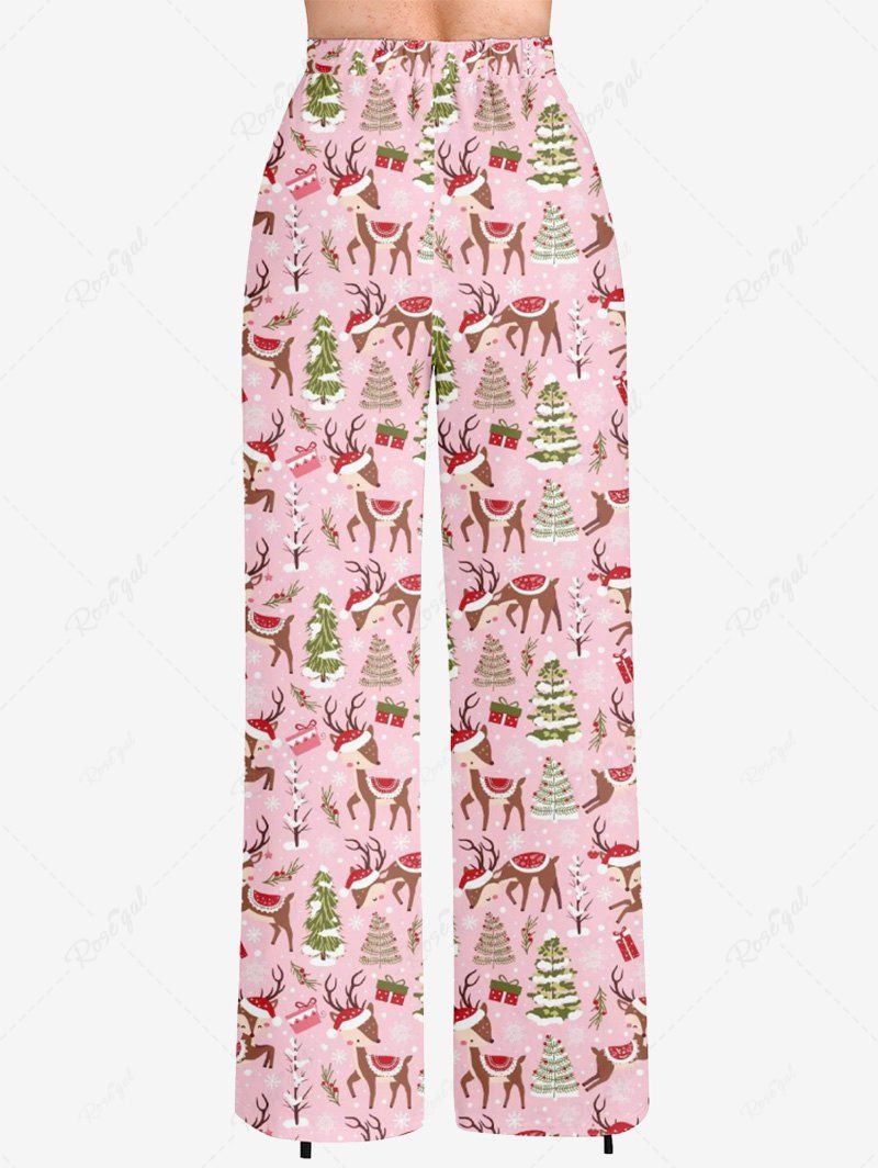 Christmas Tree Elk Hat Printed Pajama Pants Dog And Owner Matching Outfits
