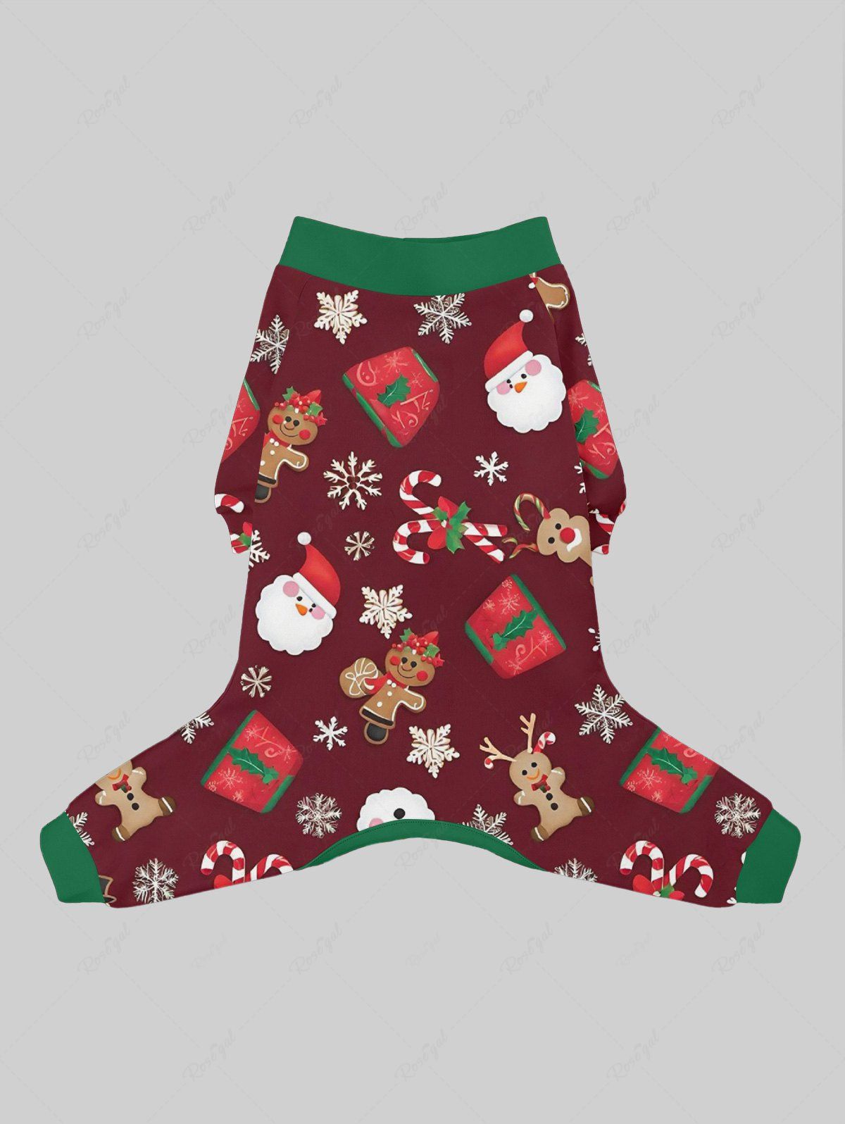 Christmas Santa Claus Snowflake Gingerbread Candy Printed Pajama Pants Dog And Owner Matching Outfits