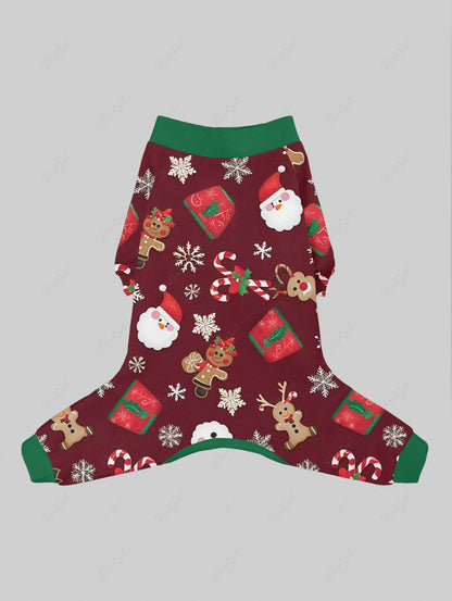 Christmas Santa Claus Snowflake Gingerbread Candy Printed Pajama Pants Dog And Owner Matching Outfits