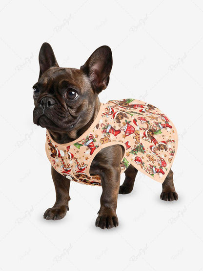 Christmas Stocking Gingerbread Hat Candy Dog Print Dreses Dog and Owner Matching Outfits