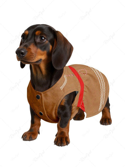 Pet's Christmas Gingerbread Candy Heart Print Dress